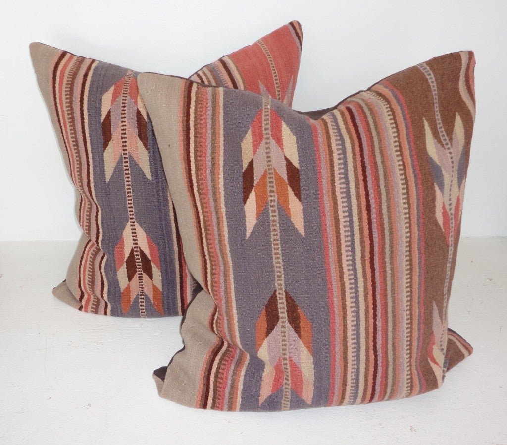 Mexican Zapotec  Indian Weaving Pastel Pillows