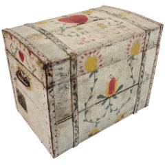 19thc  Original Painted Penna. Dutch Decorated & Nancy On Lid