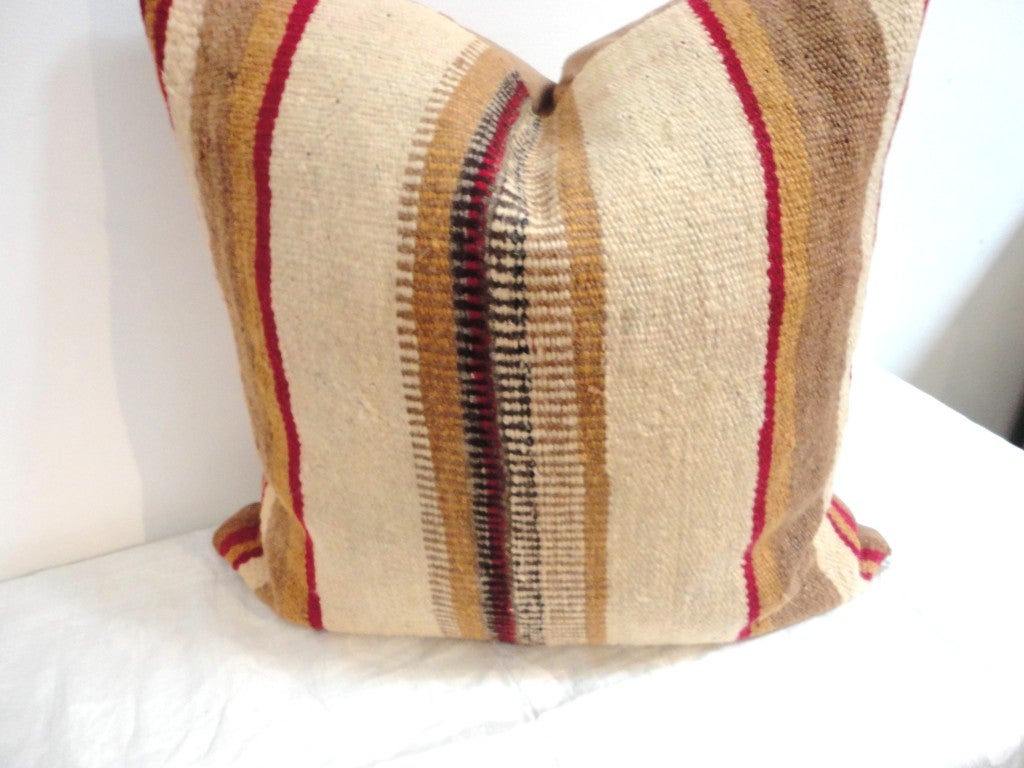 American Large Early Navajo Indian weaving Saddle blanket Pillow