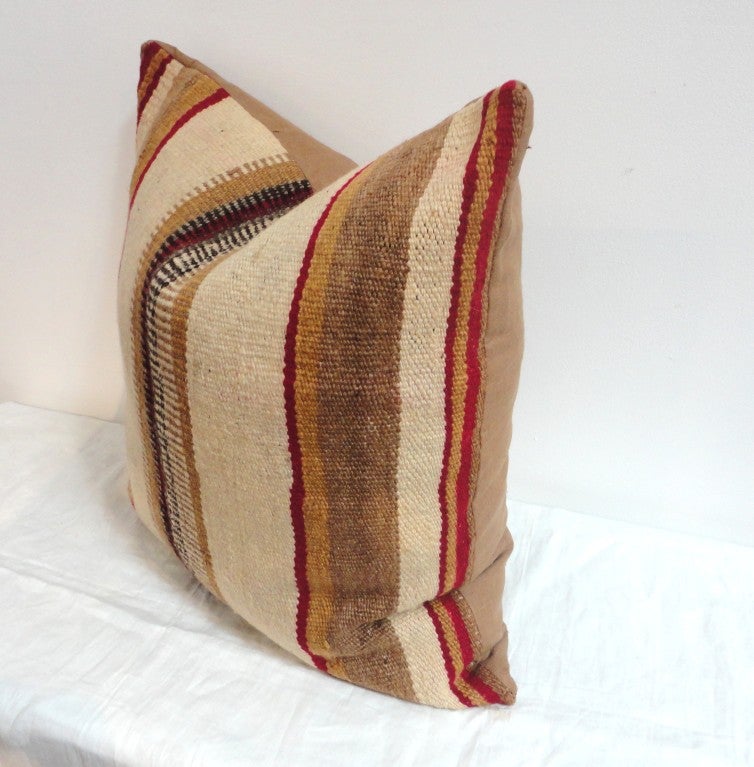 Woven Large Early Navajo Indian weaving Saddle blanket Pillow