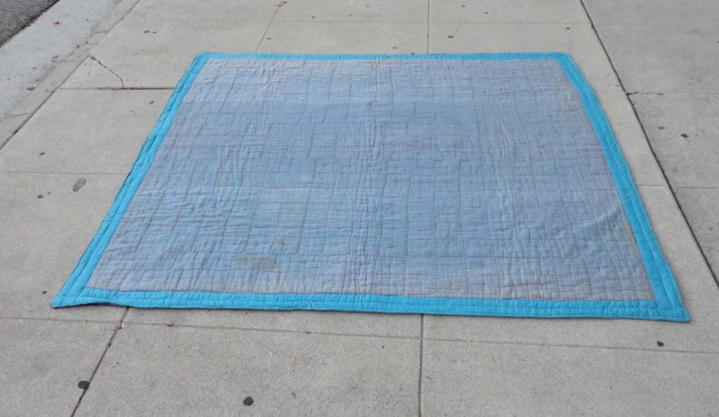 Early Pennsylvania Wool and Velvet One-Patch Quilt In Excellent Condition For Sale In Los Angeles, CA