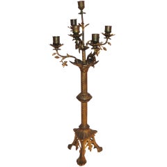 Antique Rare Early 19thc Brass Candelabra From Chart Cathedral- France