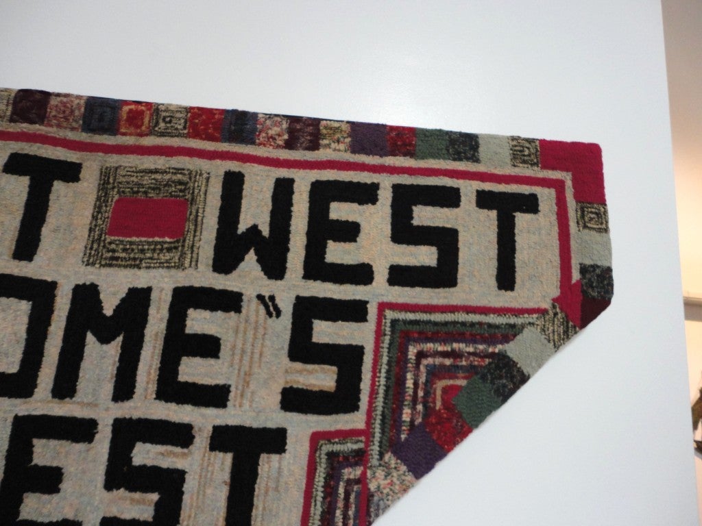 American Hand-Hooked Rug on Mounted  Frame 