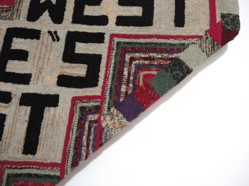 Hand-Hooked Rug on Mounted  Frame 