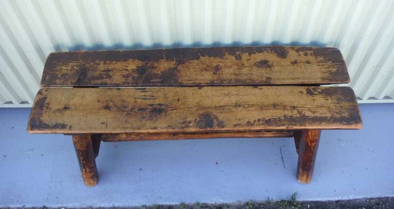 Mid-20th Century Early 20thc  Rustic  PineBench / Coffee Table