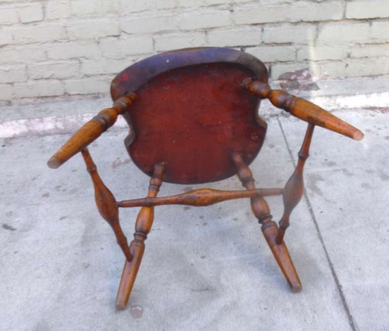 18th Century and Earlier Exaggerated Saddle Seat - 18th c. Bow-back Windsor Side Chair