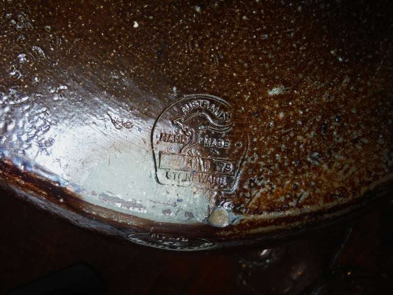 Monumental Salt Glazed Stone Ware Double Handled Bean Pot 2