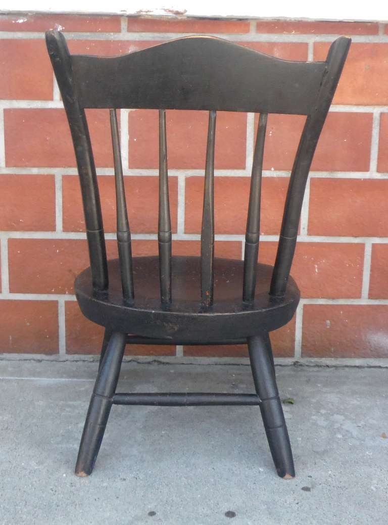 American Early NE 19th c. Original Painted Surface Child's Windsor Chair For Sale
