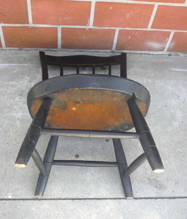 19th Century Early NE 19th c. Original Painted Surface Child's Windsor Chair For Sale