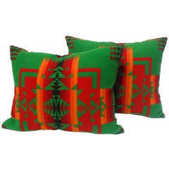 Used Pendleton Indian Blanket Pillows/Pair