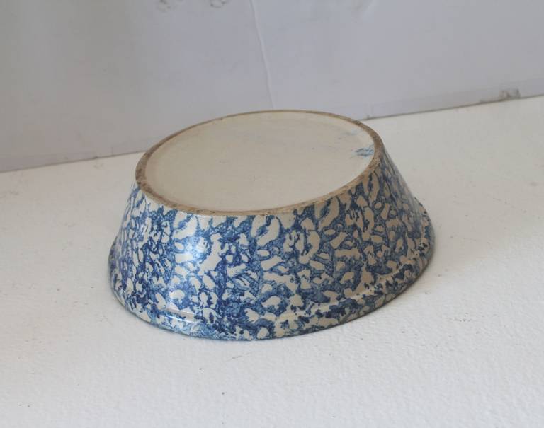 19th Century Spongeware Serving Bowl For Sale 1
