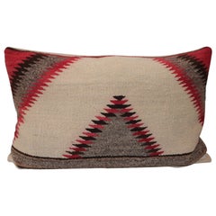 Early Navajo Weaving Sawtooth Pattern Bolster Pillow