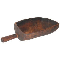 19th Century Original Old Surface Hand-Carved Scoop