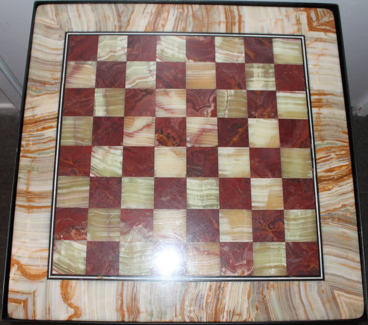 American Craftsman Amazing Oversize Marble Game Table For Sale