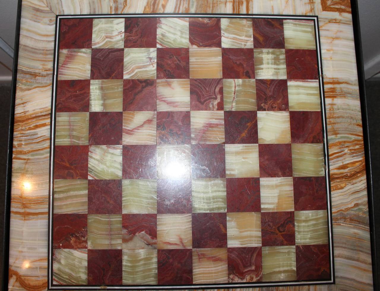 American Amazing Oversize Marble Game Table For Sale
