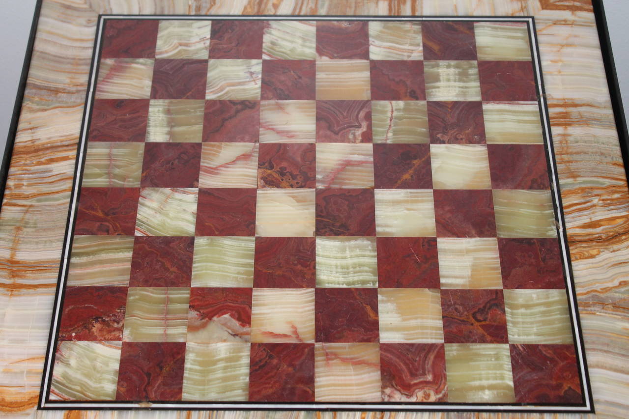 Amazing Oversize Marble Game Table In Excellent Condition For Sale In Los Angeles, CA