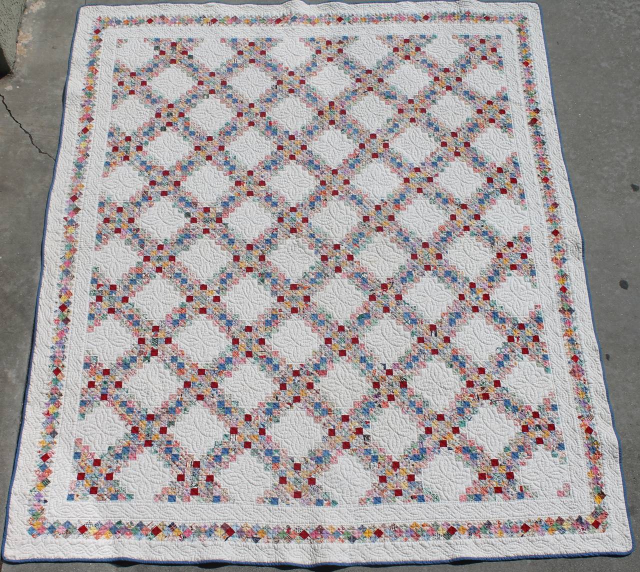 Country Amazing Rare Mini Postage Stamp Irish Chain Quilt