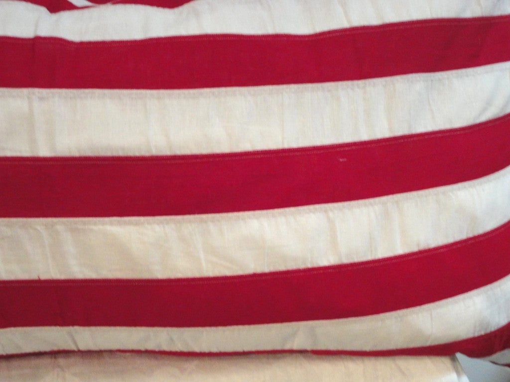 Wow so cool vintage large 13 star flag headboard pillow.This large pillow is great for the floor or bed and is down and feather filled.The condition is very good.
