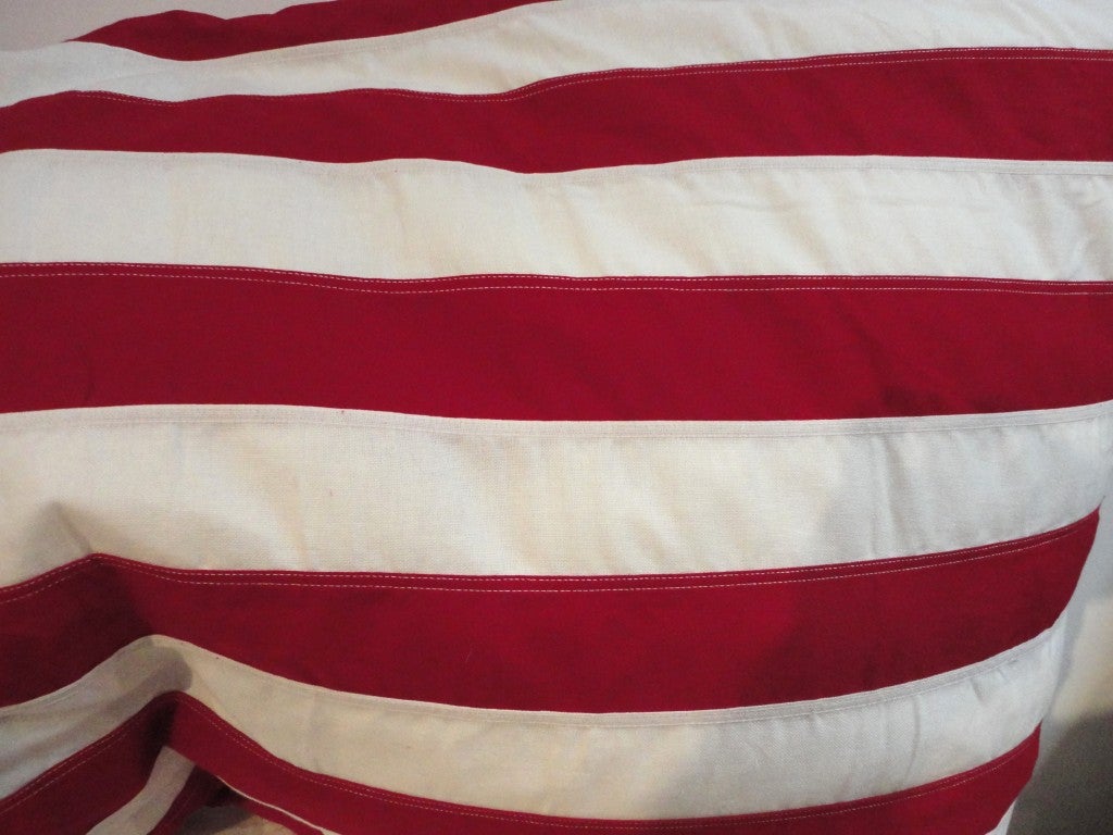 Fantastic Vintage Flag Pillow/50 Stars w/ Red Linen Back