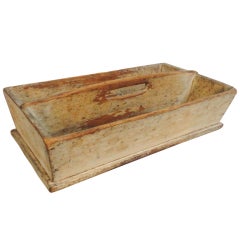 Antique Amazing 19thc Original  Mustard Painted  Cutlery Box