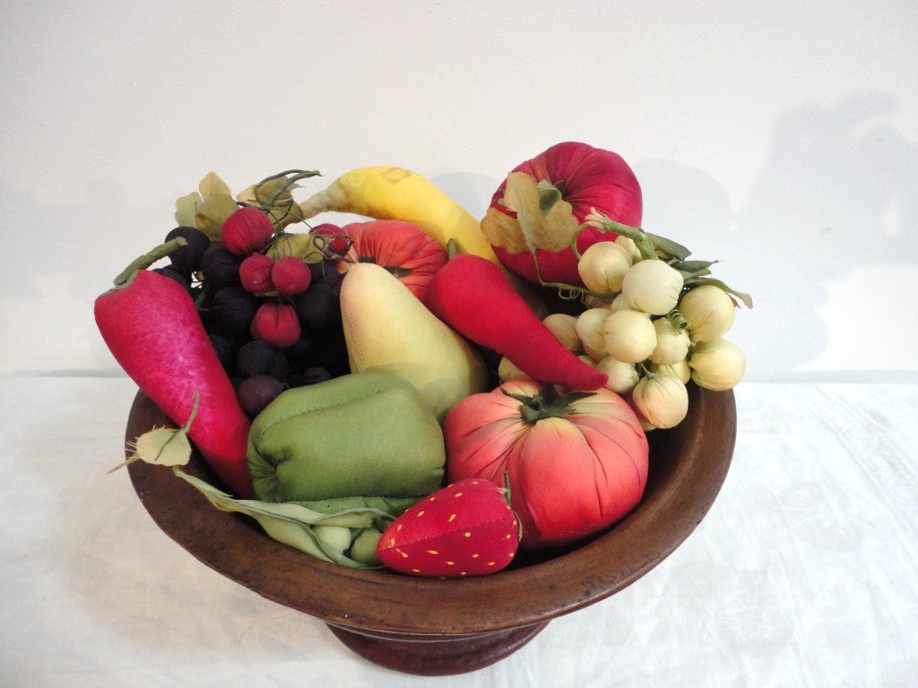 Collection of 15 Pcs. of Vintage Silk Fruit & Vegetables