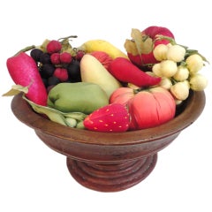 Collection of 15 Pcs. of Vintage Silk Fruit & Vegetables