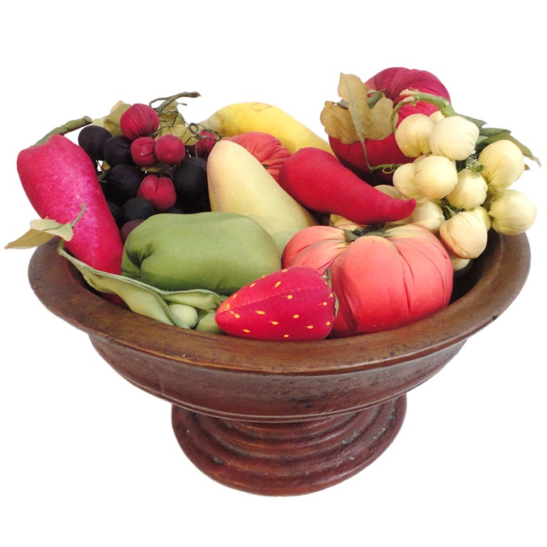 Collection of 15 Pcs. of Vintage Silk Fruit 
Vegetables