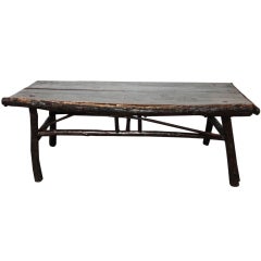 Rustic Bark Covered Coffee Table