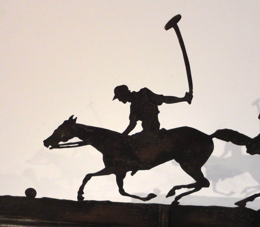 Fantastic Early 20thc Polo Player's Weathervane From NYC. In Excellent Condition In Los Angeles, CA