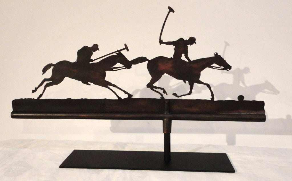 20th Century Fantastic Early 20thc Polo Player's Weathervane From NYC.