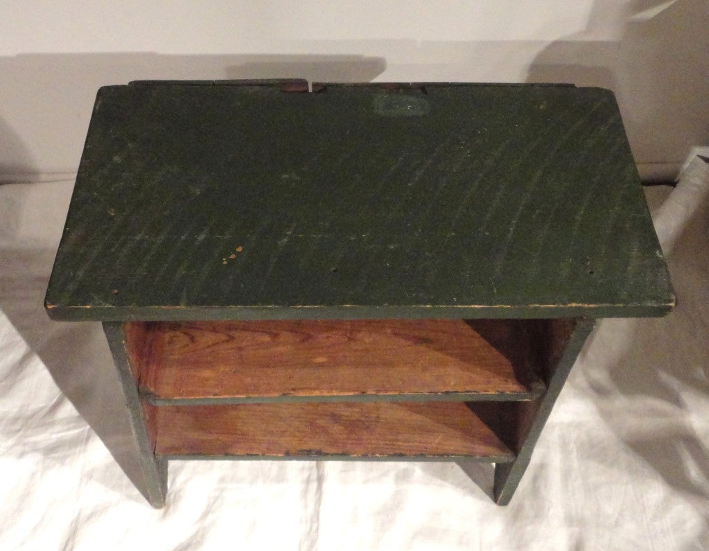 19thc Original Green Painted Pennsylvania  Bucket  Bench / Shelf