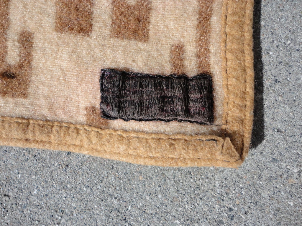 20th Century Early Wool Pendleton Indian Design Blanket W/ Original Label