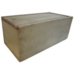 19th Century Original Grey Painted Large Candle Box from New England 4