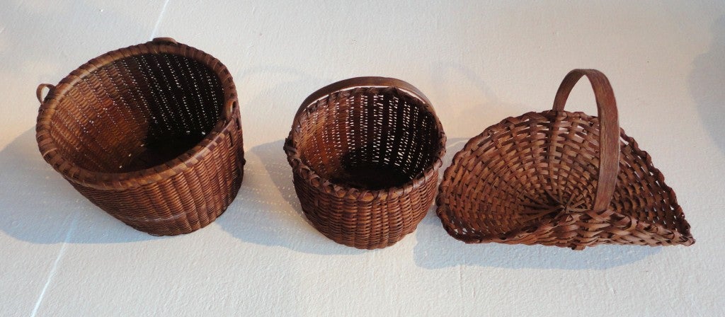 Collection of Nine 19thc American Miniature Baskets From New Eng 2