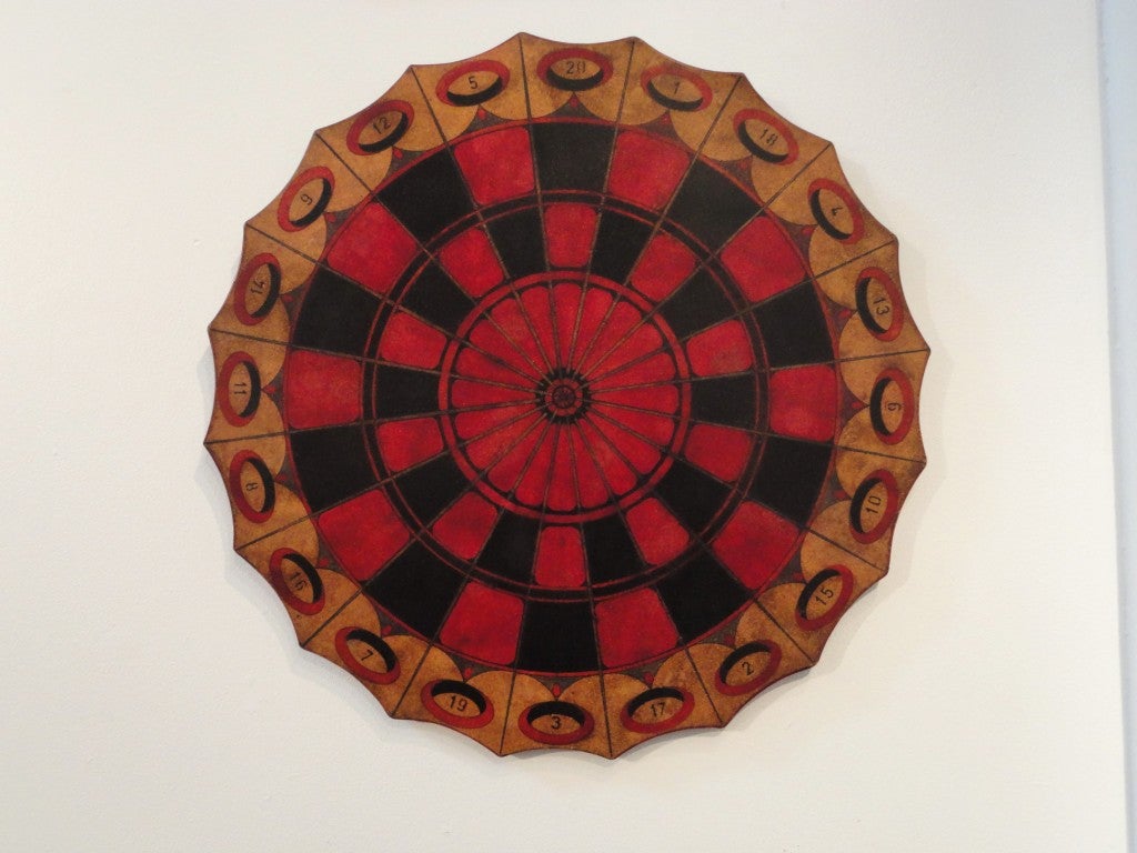 Fantastic Folky Original Handmade & Painted Dart Board From N.E.