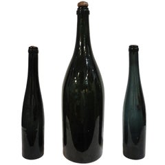 Group of Three Early 19th Century Wine Bottles with Original Corks