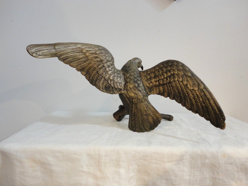 antique brass eagle statue