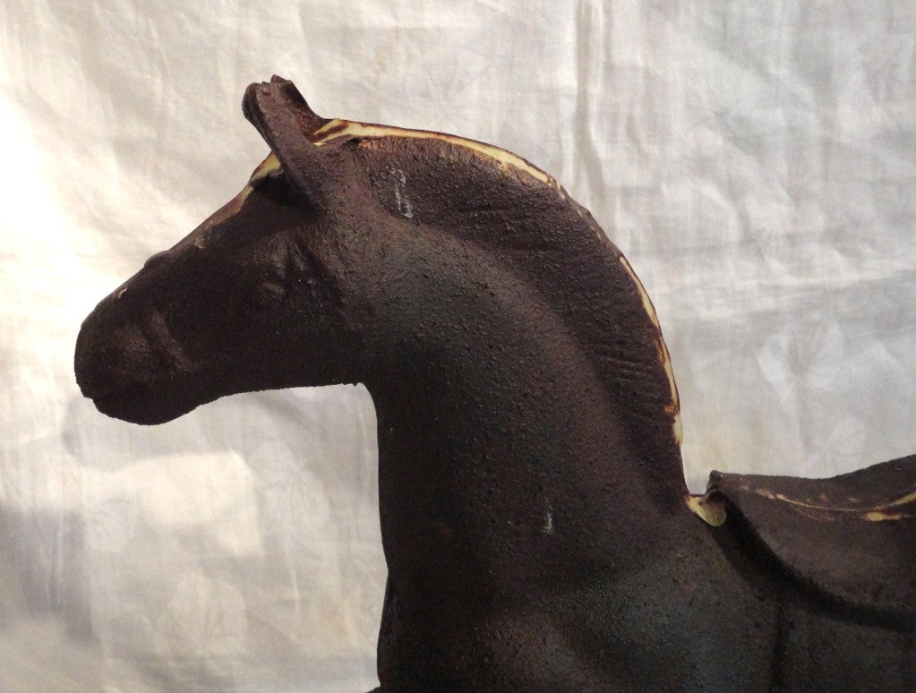antique cast iron rocking horse