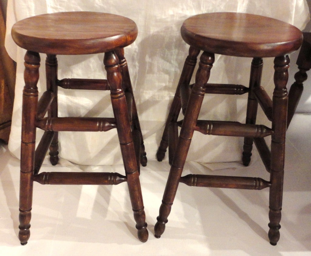 Pair of 1930's Bar Stools From Pennsylvania at 1stDibs