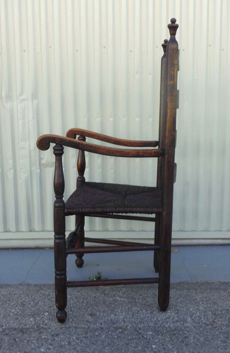 Early 19thc Original Surface / New England Ladderback Chair In Excellent Condition In Los Angeles, CA