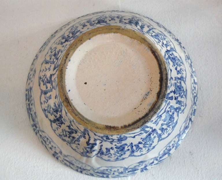 Rare Monumentall 19th Century Sponge Ware Pottery Bowl 4