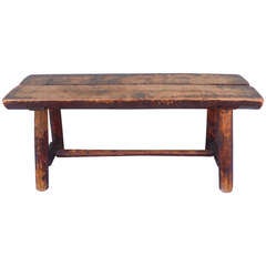 Retro Early 20thc  Rustic  PineBench / Coffee Table