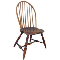 Antique Exaggerated Saddle Seat - 18th c. Bow-back Windsor Side Chair