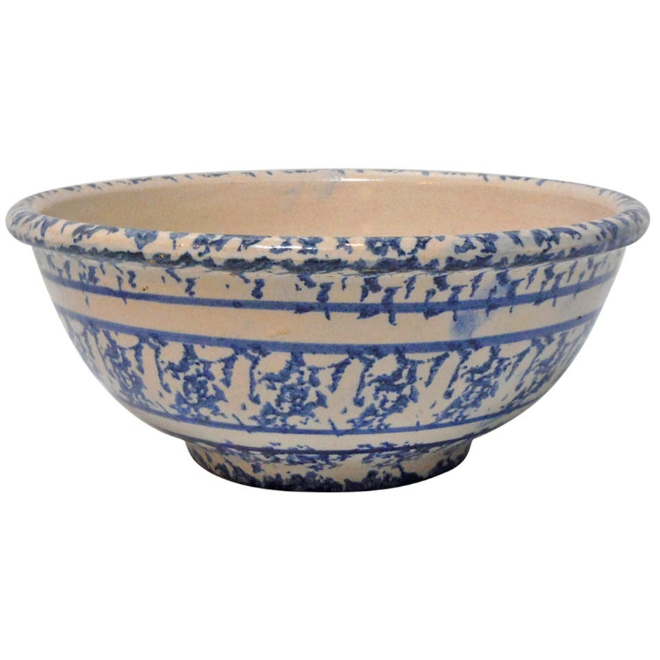 19th Century Large Songeware Pottery Serving Bowl