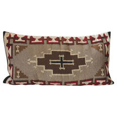 Large Geometric Bordered Navajo Indian Weaving Bolster Pillow l