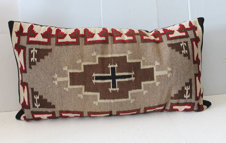 American Monumental Navajo Indian Weaving Saddle Blanket  Bolster Pillow  ll