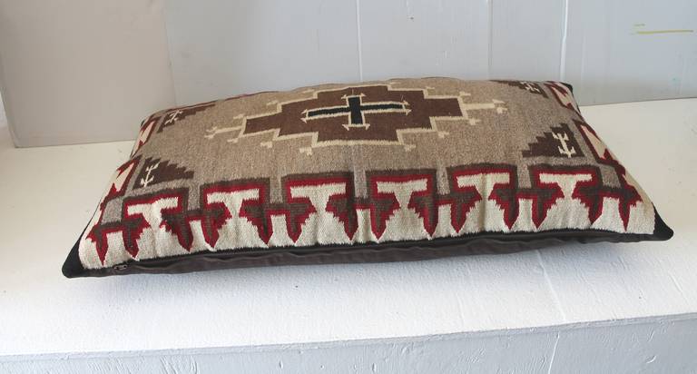 Monumental Navajo Indian Weaving Saddle Blanket  Bolster Pillow  ll In Excellent Condition In Los Angeles, CA