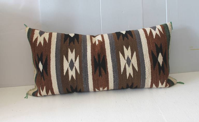 Navajo Indian  Weaving Geometric  Bolster Pillow