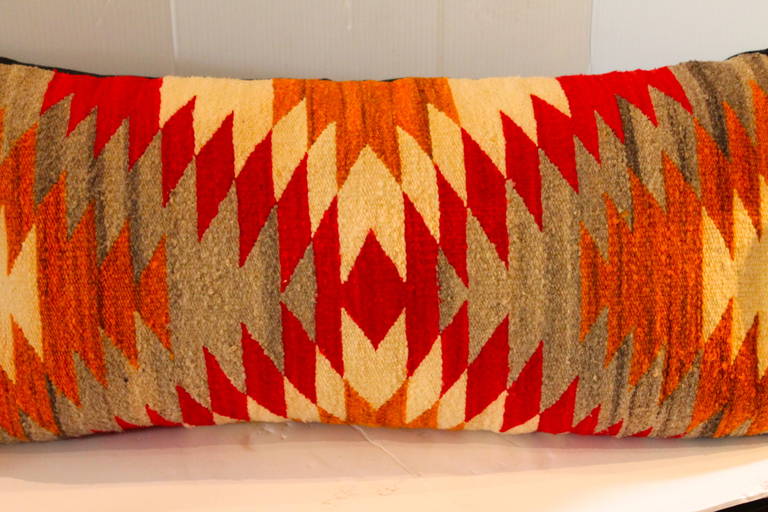 American Amazing Early Navajo Geometric Bolster Pillow