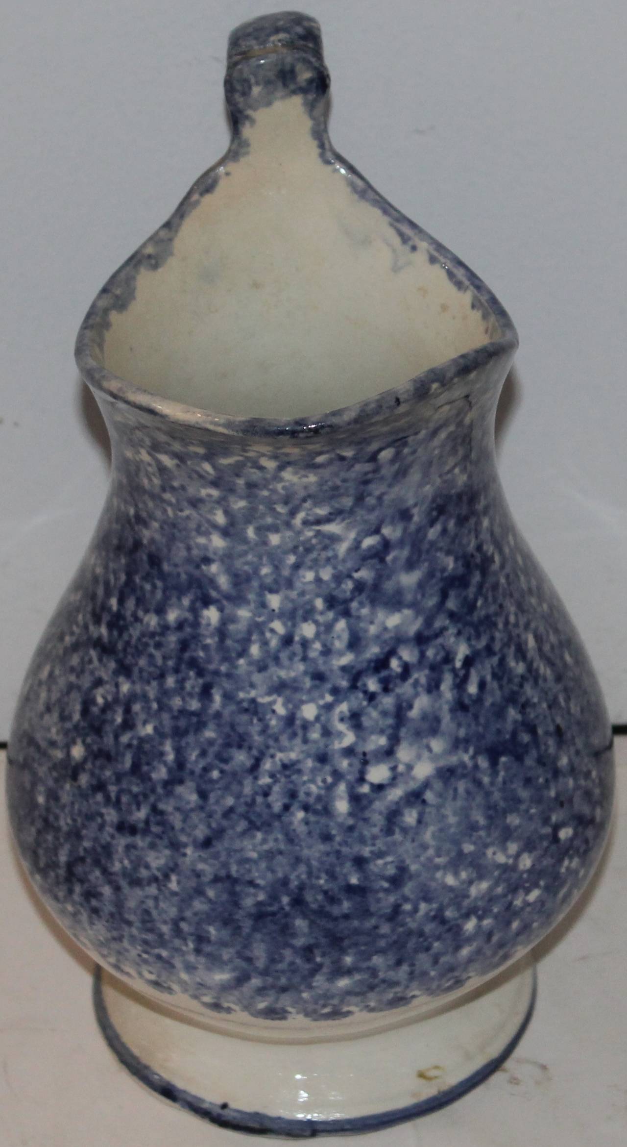 American Early 19th Century Spatter Ware Water Pitcher For Sale